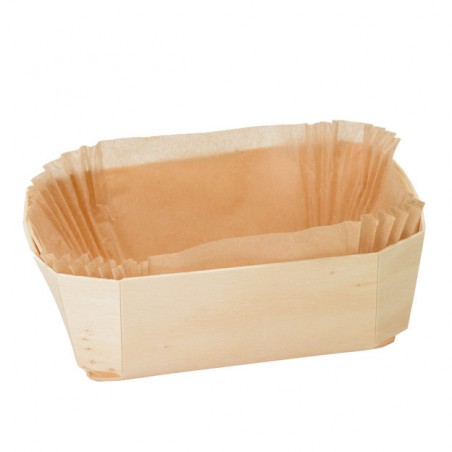 Moules à Pain En Bois Avec Doublure Papier - Lot De 5, Dimensions 12x6.5x3.8 Cm, Réutilisables (pour Four)