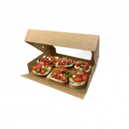 Boîte à bruschetta avec fenêtre transparente