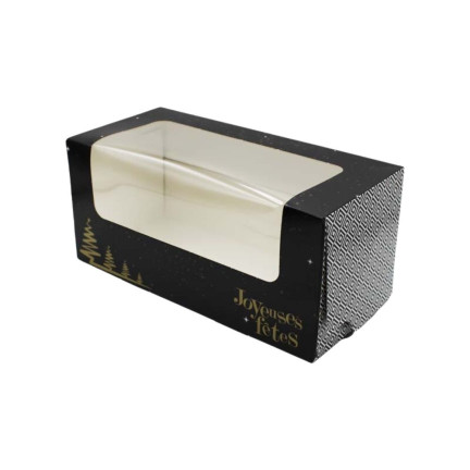 Boîte à bûche Noël fenêtre