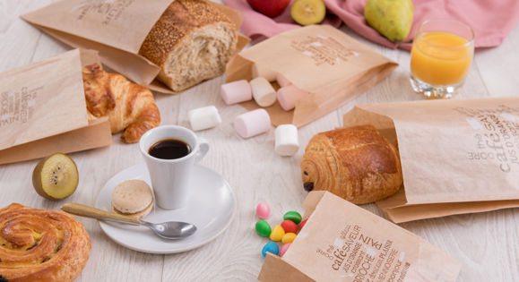 Sacs à pain en papier kraft ou blanc pour viennoiseries ou pains