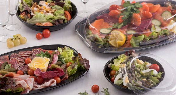 Plateau plastique PET idéal pour buffets ou brunchs