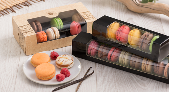 Boîte macaron avec calage pour un transport optimal